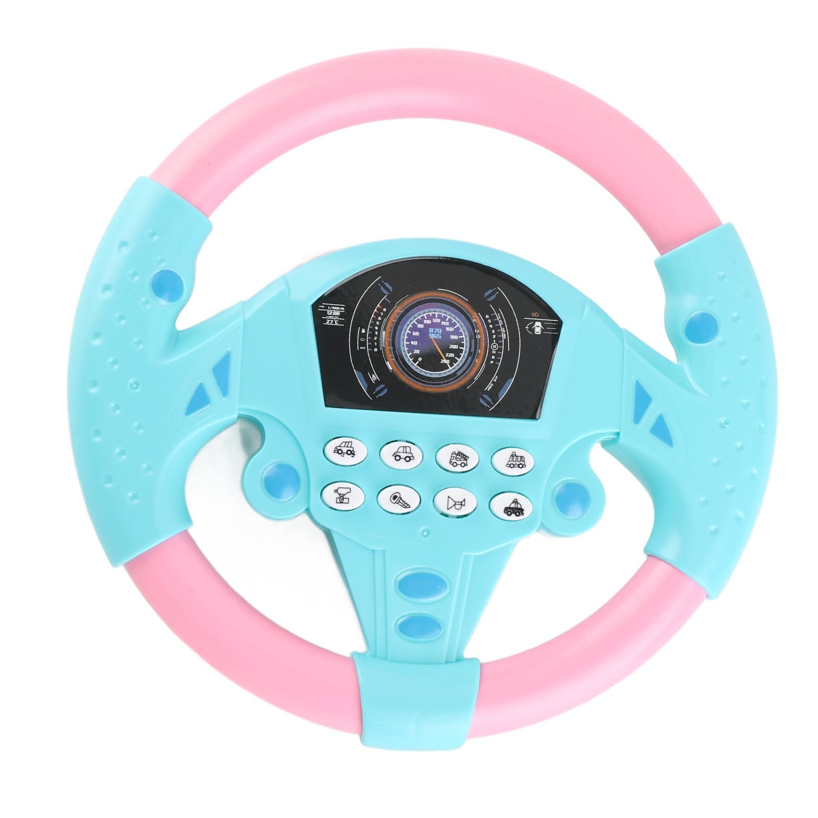 Tnfeeon Intelligent Musiklenkrad für, Erscheinungsbild mit Hoher Nachahmung, Auto-Sounds und Dynamische Musik, Ideal für die Kinderentwicklung, 3-6 Jahre Alt (Pink Blau) von Tnfeeon