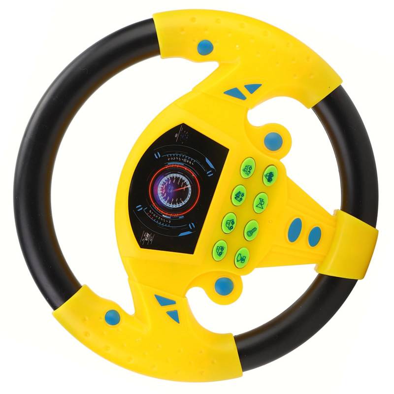 Tnfeeon Intelligent Musiklenkrad für, Erscheinungsbild mit Hoher Nachahmung, Auto-Sounds und Dynamische Musik, Ideal für die Kinderentwicklung, 3-6 Jahre Alt (Yellow) von Tnfeeon