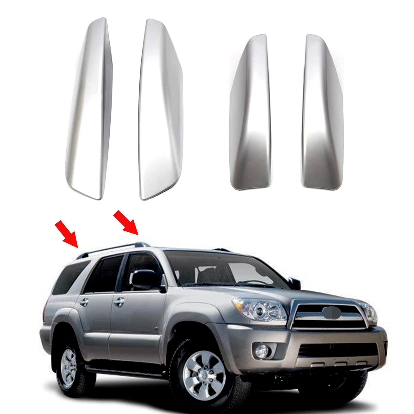 Tocatus Dachgepäckträger-Endabdeckung für Toyota 4Runner 4WD N210, 2003–2009, Silber, 4 Stück Tocatus Dachgepäckträger-Endabdeckung für Toyota 4Runner 4WD N210, 2003–2009, Silber, 4 Stück von Tocatus