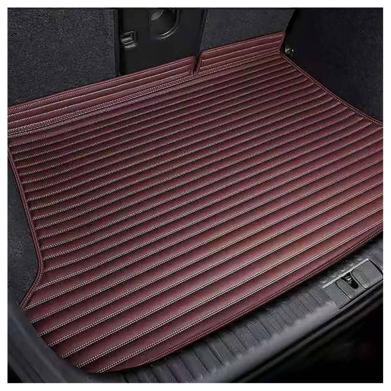 Auto Kofferraumwanne für Jeep Commander 2018-2022, Kratzfestem rutschfest Leder Kofferraummatten Kofferraumschutz Autozubehör,F/WineRed von Toets