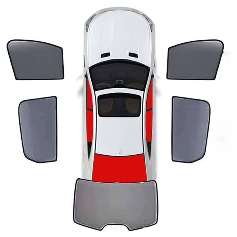 Auto Sonnenschutz Seitenscheibe für Ford Explorer 2020-2025, Magnetisch Auto Fenster Sonnenschutz Faltbare Auto Sonnenblende UV-Schutzabdeckung ZubehöR,D/Wholecar 5pieces von Toets