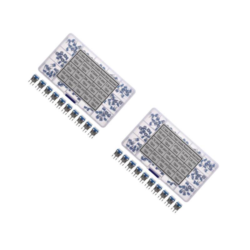 Tofficu 2 Sätze Langlebiges Trimmpotentiometer Mikrolle Mini Scale Druckplatte Knöpfe Variables Potentiometer Durchgangsloch-potentiometer Durchgangsloch-trimmpotentiometer 150 Stück * 2 von Tofficu