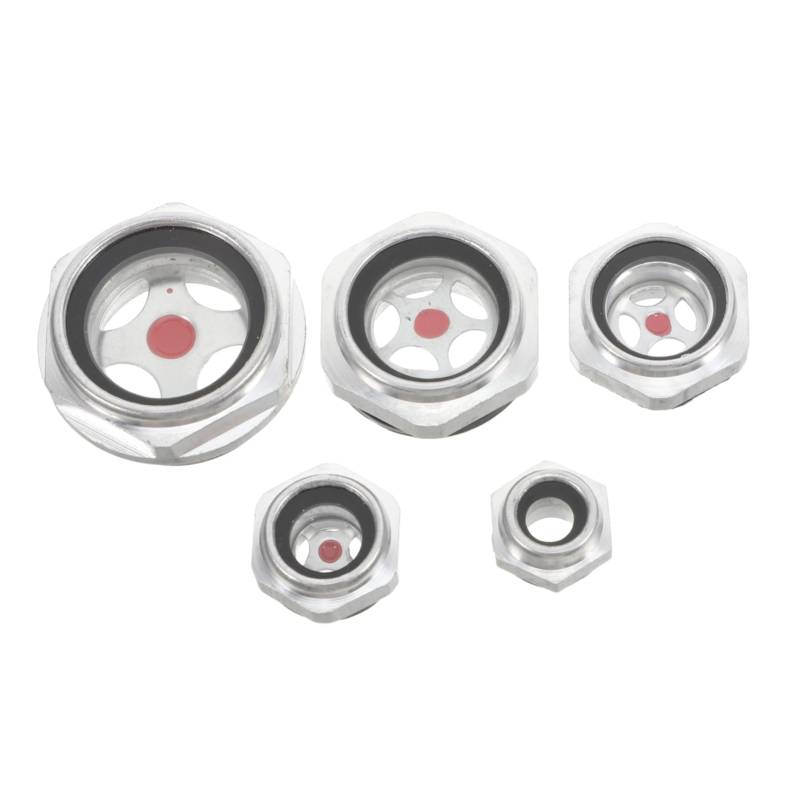 Tofficu 5 Stück Ölstandsschauglas Öl für Druckluftwerkzeuge luftkompressor teile Kompressorarmaturen luftkompressor armaturen Aluminiumlegierung Silver von Tofficu