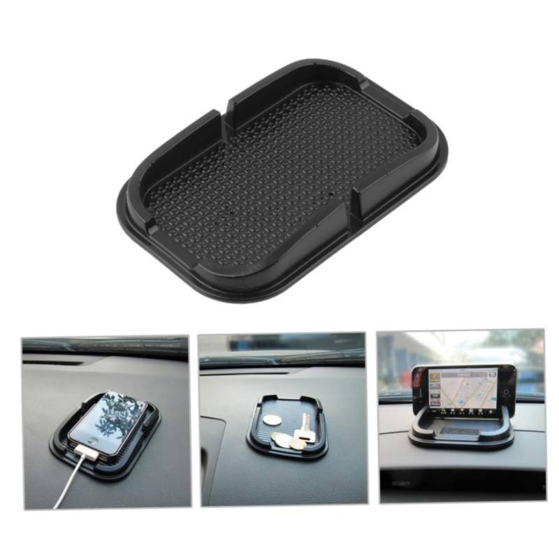 Tofficu Multifunktionale rutschfeste Auto Matte aus Matte für Armaturenbrett Handyhalterung Navigation Schwarz für Sicheres Fahren Sichtbarkeit von Tofficu