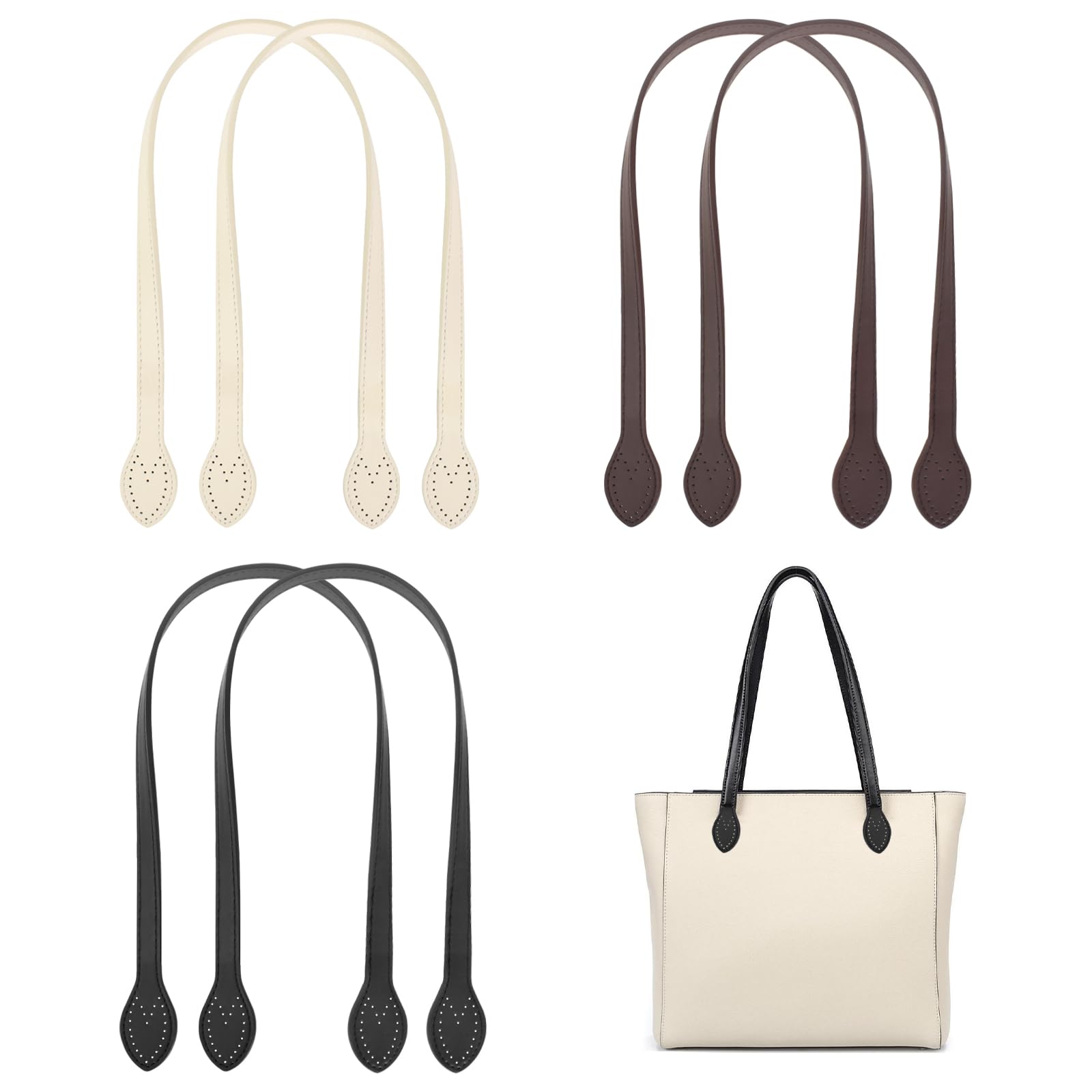 6 Stück Lederhandtasche Griffe, Leder Taschenhenkel Mit Ohrenform-Endlöcher, 60cm Abnehmbare Ersatz Handtasche Zubehör Taschenriemen, Taschenhenkel für Häkeltaschen DIY Handtasche Taschen Strickbeutel 6 Stück Lederhandtasche Griffe, Leder Taschenhenkel Mit Ohrenform-Endlöcher, 60cm Abnehmbare Ersatz Handtasche Zubehör Taschenriemen, Taschenhenkel für Häkeltaschen DIY Handtasche Taschen Strickbeutel von Tolenre