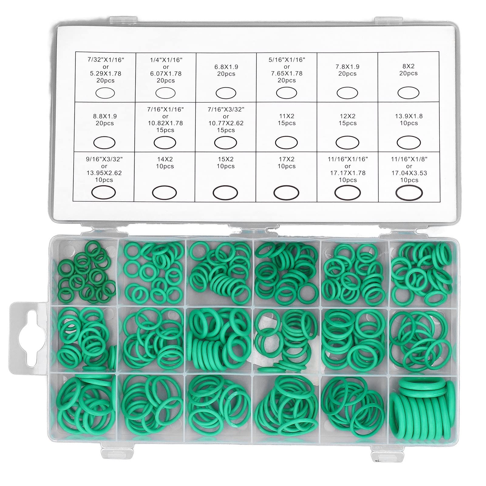 Tomotato 270-teiliges Grünes O-Ring-Set, Gummi-Unterlegscheiben-O-Ringe, Auto-Klimaanlage, Klimaanlage, Gummi-O-Ringe, Dichtungs-Sortiment-Set, O-Ringe, Dichtungs-Sortiment-Set Für Automobile Tomotato 270-teiliges Grünes O-Ring-Set, Gummi-Unterlegscheiben-O-Ringe, Auto-Klimaanlage, Klimaanlage, Gummi-O-Ringe, Dichtungs-Sortiment-Set, O-Ringe, Dichtungs-Sortiment-Set Für Automobile von Tomotato