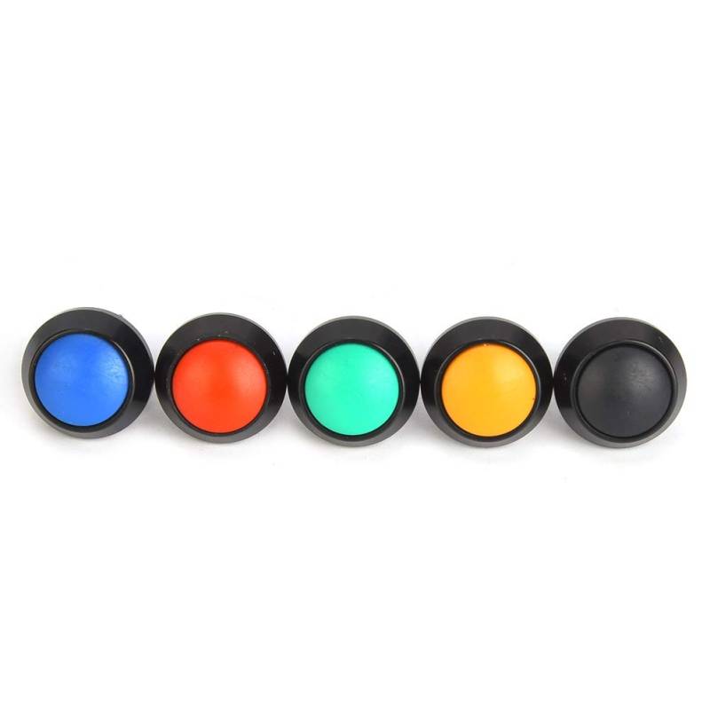 5 Stück Druckknopfschalter, IP65 12mm 3A/250VAC Metall Reset Round Taste Momentiner Druckknopfschalter mit Muttern von Tomotato