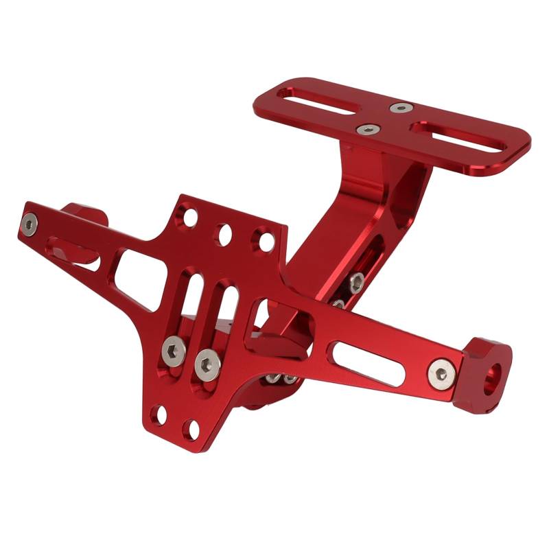 Motorrad Kennzeichenhalter, Universal CNC Aluminiumlegierung Verstellbarer Motorrad Nummernschildhalter für Motorrad ATV (Rot) von Tomotato