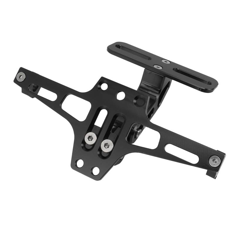Motorrad Kennzeichenhalter, Universal CNC Aluminiumlegierung Verstellbarer Motorrad Nummernschildhalter für Motorrad ATV (Schwarz) von Tomotato