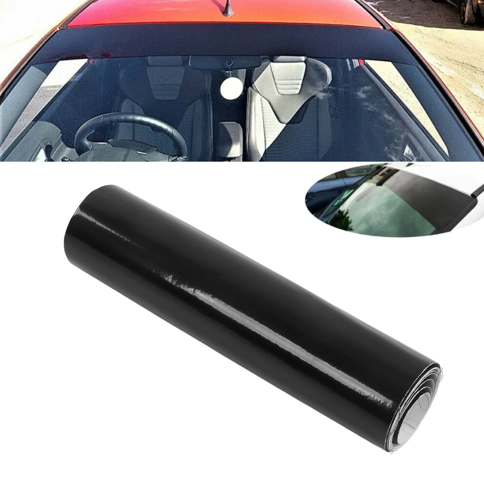 Tomotato Auto Tönungsfolie, 140x20cm Universal PVC Scheibentönungsfolie Schwarz Windschutzscheiben Sonnenschutzfolie Auto Frontscheibe Schutz Schatten Aufkleber Tomotato Auto Tönungsfolie, 140x20cm Universal PVC Scheibentönungsfolie Schwarz Windschutzscheiben Sonnenschutzfolie Auto Frontscheibe Schutz Schatten Aufkleber von Tomotato