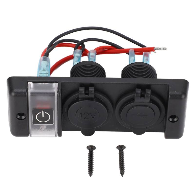 USB Zigarette Leichter Sockelplatte, 3 in 1 Power Combo Switch Panel DC 12V Zigarette Leichter Sockelauto Netzteil für Auto -Wohnmobil -Bootswagen von Tomotato