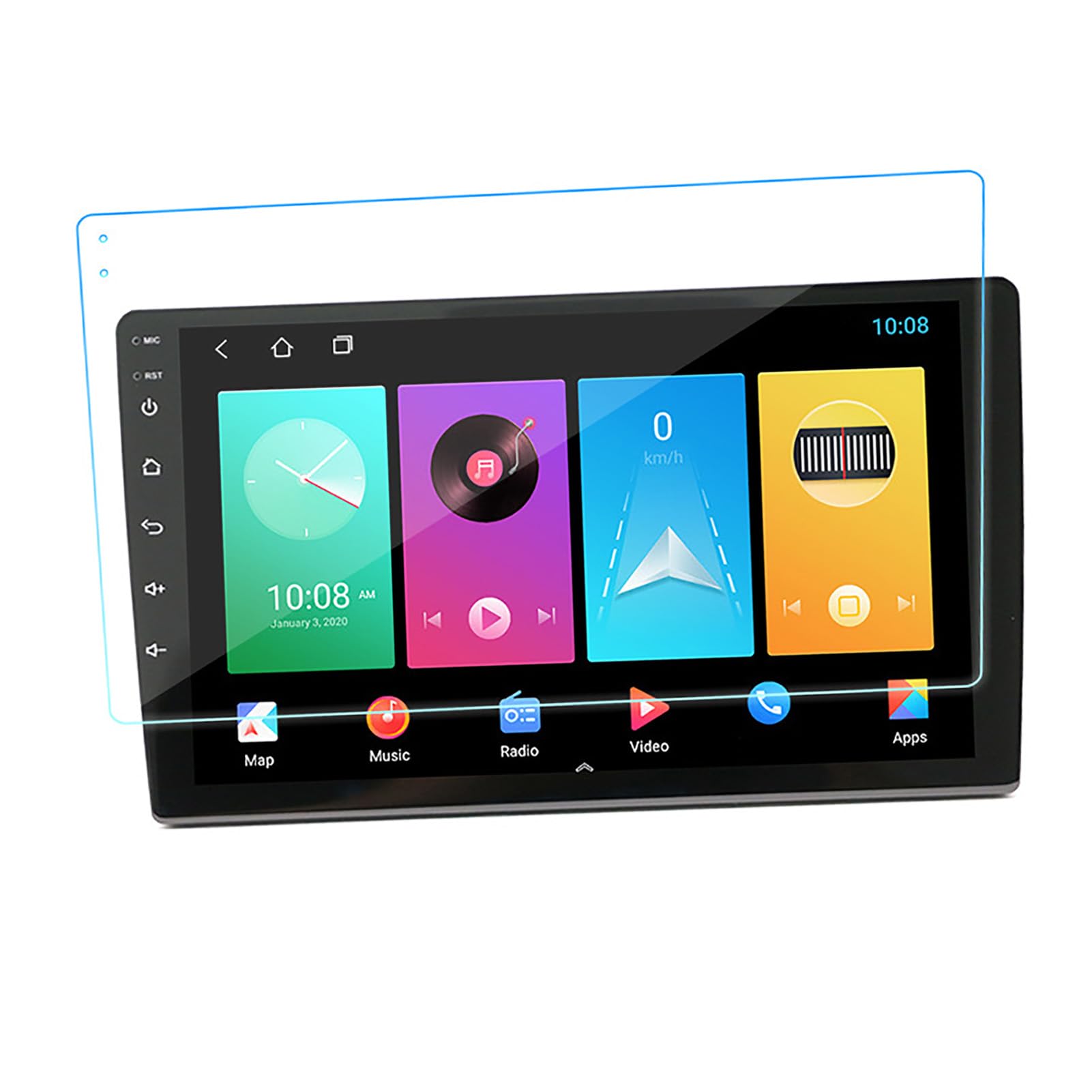 Displayschutzfolie für Auto-Navigation, Blendfrei, Touchscreen, Gehärtetes Glas, mit Reinigungsset (9 Zoll) von Tomvorks