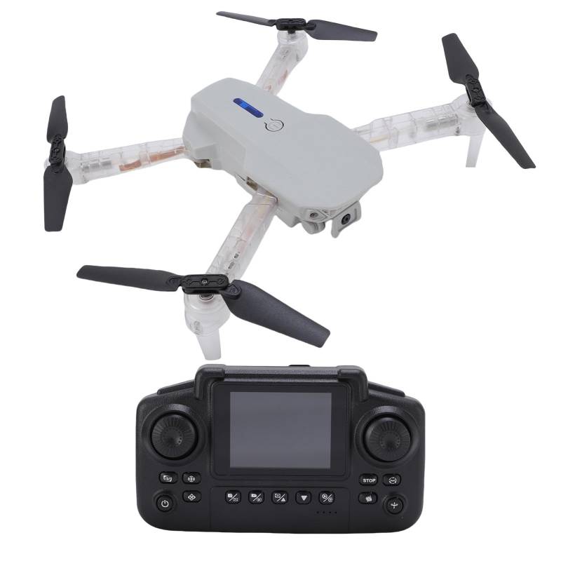 RC -Drohne, 6 Achsenquadcopter FPV Dual Camera WiFi Optical Flow Höhe Halten Sie LED -Licht, Fernbedienung oder App -Steuerung für Anfänger (WHITE) von Tonysa