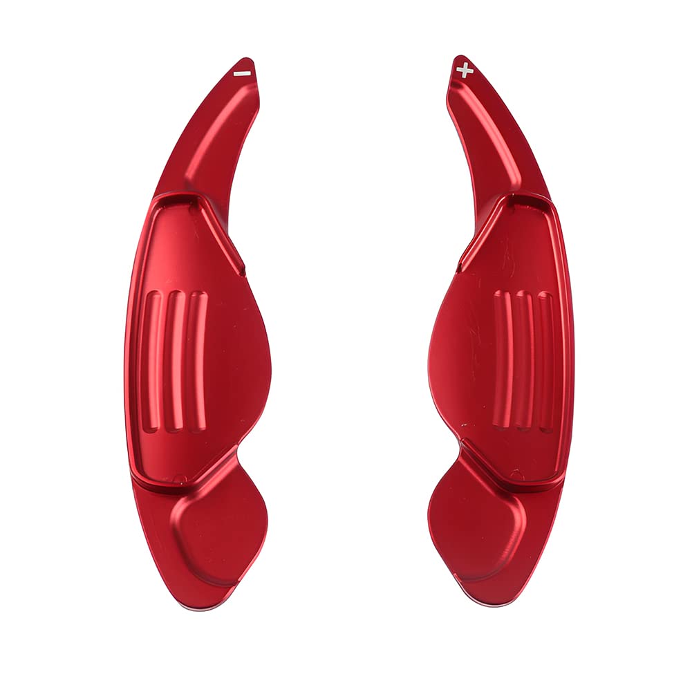 Toolopimal Aluminium Paddel Shifter Auto Lenkrad Paddel Shifter Erweiterung Abdeckung für Jaguar F-Pace E-Pace XE XF XJ für Land Rover Evoque et（Red） von Toolopimal