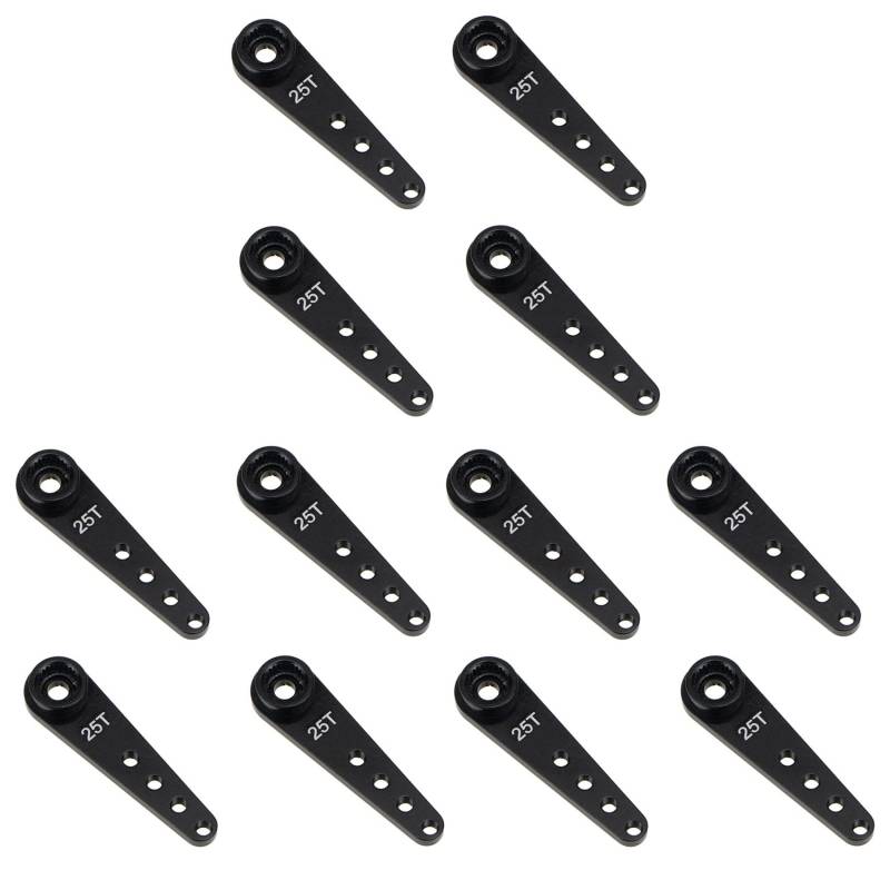 Toolvvik 12 Stuecke 37 mm 25 T Metall Verlängerung Lenkung Servo Arm Horn für RC Auto Raupen Teile, Schwarz von Toolvvik