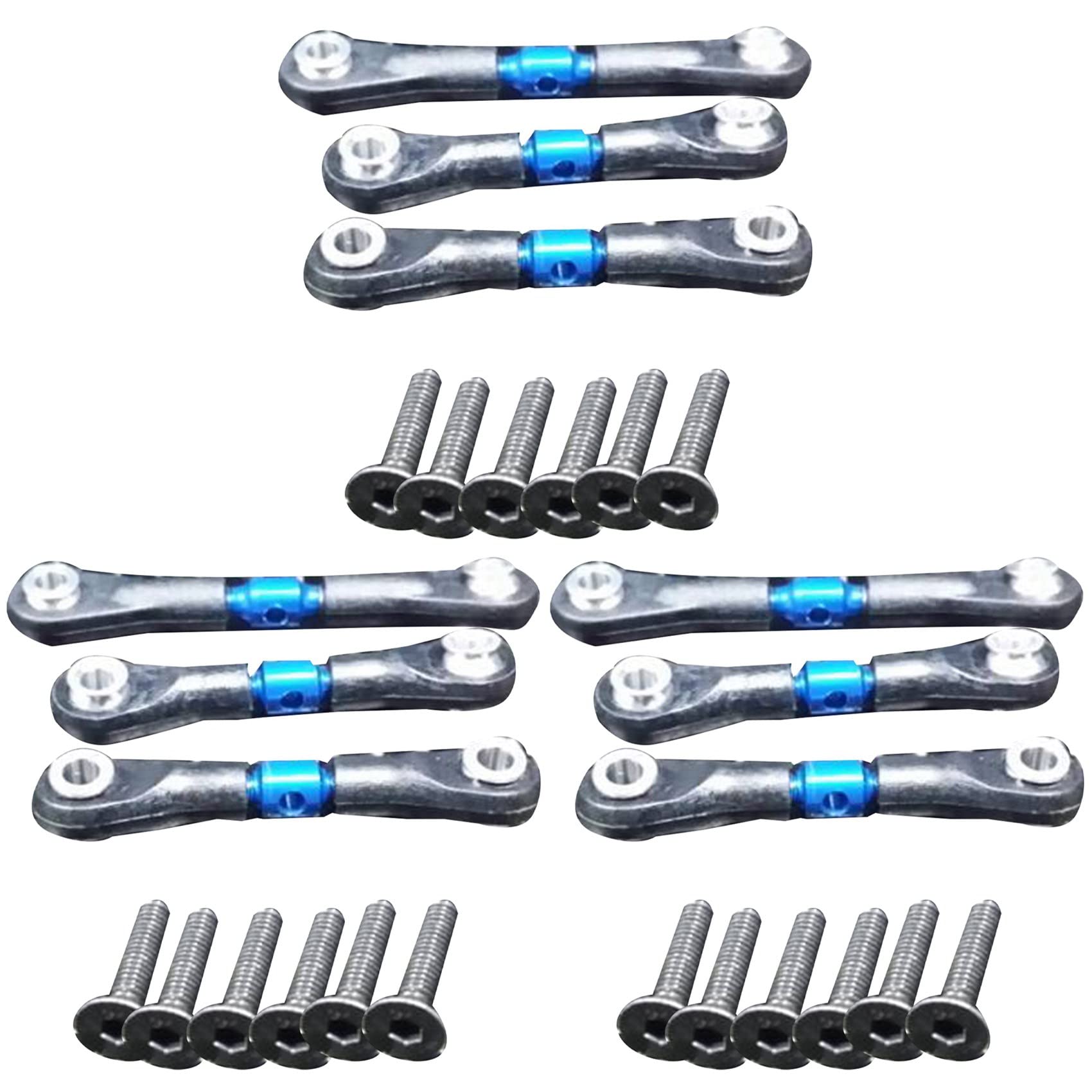 Toolvvik 9 Stück Metalllenkung Spurstange Verbindungsstange für TT02 TT02T 1/10 RC Autoteile Zubehör, Blau Toolvvik 9 Stück Metalllenkung Spurstange Verbindungsstange für TT02 TT02T 1/10 RC Autoteile Zubehör, Blau von Toolvvik