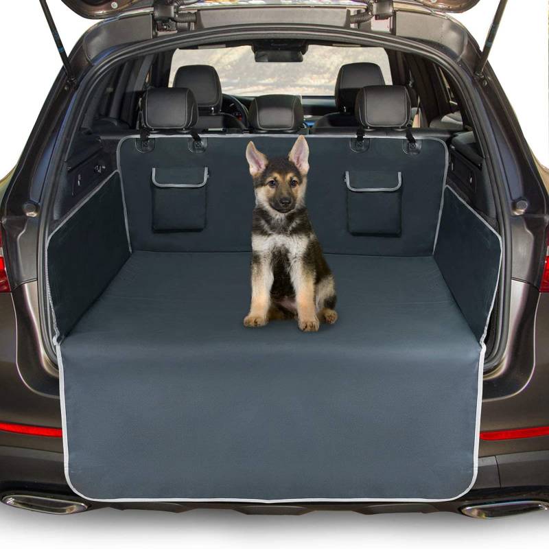 Toozey Universal Kofferraumschutz mit Seitenschutz - Wasserdicht, Reißfestigkeit & Pflegeleicht - Kofferraum Schutzmatte für Hunde - Passend für Mittelgroße Kleine Auto LKW SUV - Grau von Toozey