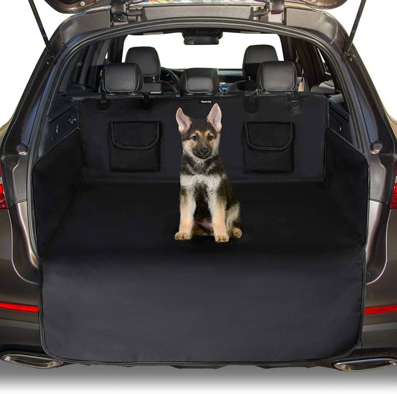 Toozey Universal Kofferraumschutz mit Seitenschutz - Wasserdicht, Reißfestigkeit & Pflegeleicht - Kofferraum Schutzmatte für Hunde - Passend für Mittelgroße Kleine Auto LKW SUV - Schwarze Kante von Toozey