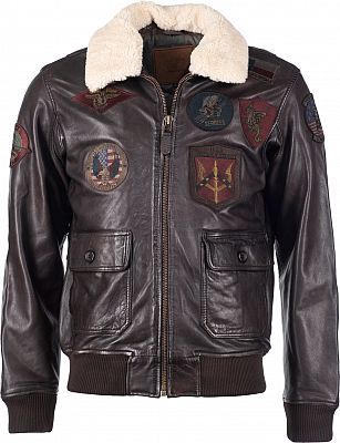 Top Gun Bomber, Lederjacke - Braun - 4XL von Top Gun