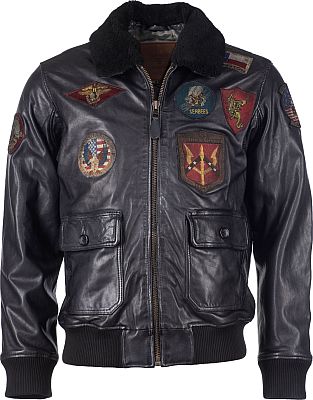 Top Gun Bomber, Lederjacke - Schwarz - M von Top Gun