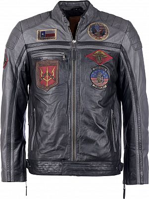 Top Gun Racing, Lederjacke - Schwarz/Dunkelgrau - L von Top Gun