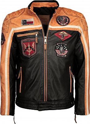 Top Gun Racing, Lederjacke - Schwarz/Orange/Weiß - 4XL von Top Gun