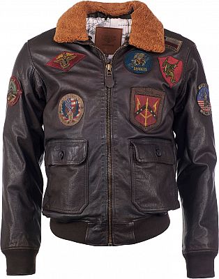 Top Gun Seabees, Lederjacke - Braun - 3XL von Top Gun