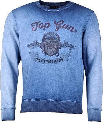 Top Gun Smoking Monkey, Sweatshirt - Blau - 3XL von Top Gun