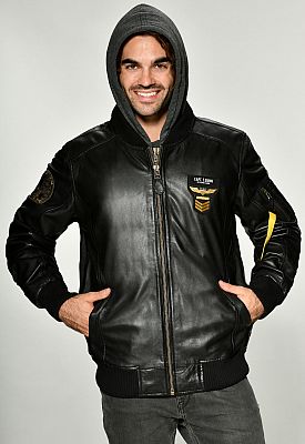 Top Gun Styling, Lederjacke - Schwarz - M von Top Gun