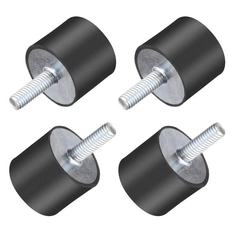 TOP-VIGOR 4 Stück M6 Anti-Vibrations-Isolator, D25 mm x H20 mm, Gummi-Halterungen, Stoßdämpfer-Dämpfer, Gewinde, zylindrische Gummi-Vibrationsisolationshalterungen mit Bolzen für von Top-Vigor