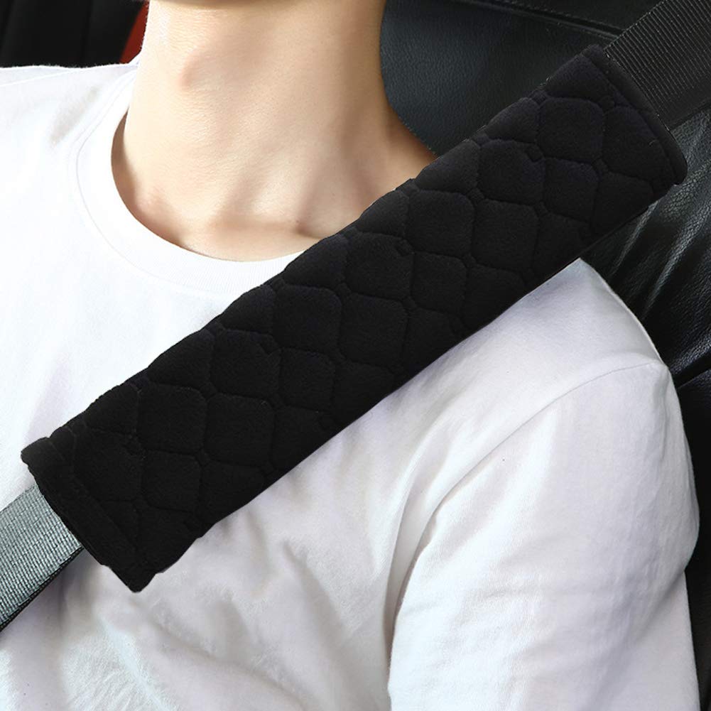 Auto Gurtpolster, Sicherheitsgurt Schulterpolster Komfortgurtpolster für Sicherheitsgurte Cover Soft Plush Furry Grid Gepäck für Erwachsene Kinder Reise Sicherheitsgurtbezüge, 2 Stück Schwarz Auto Gurtpolster, Sicherheitsgurt Schulterpolster Komfortgurtpolster für Sicherheitsgurte Cover Soft Plush Furry Grid Gepäck für Erwachsene Kinder Reise Sicherheitsgurtbezüge, 2 Stück Schwarz von TopAufell