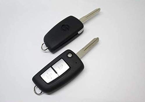 Schlüsselgehäuse Fernbedienung kompatibel mit Nissan Juke Qashqai Note Micra Cover Ersatzgehäuse 2 Tasten Reparatur Ersatz Klinge Rohling Profil NSN14 von TopBest