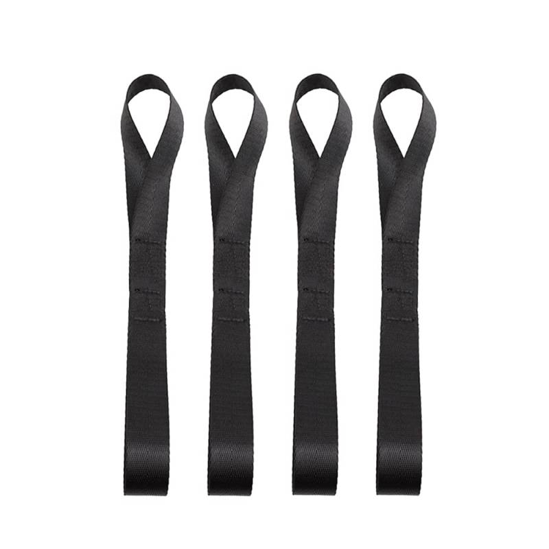 1" x 15.7" Zurrschlaufen Tie-Down Straps Weiche Schlaufen Spanngurte, Doppelschlaufen Gurtschlaufen für Auto Motorrad Camping Klettern, 800KG Arbeitslast pro Gurt - Schwarz von TopHomer