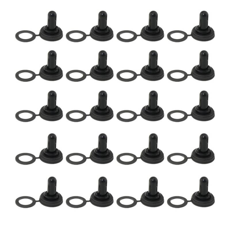20Stk Gummikappe für Kippschalter, 12mm Schwarz Kappe Boot Abdeckung aus Gummi, Staubdicht wasserdichte Elektrozubehör von TopHomer