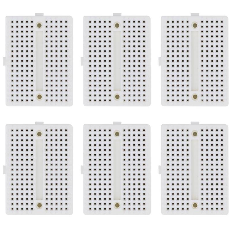 6 Stück Mini Breadboard 170 Tie Points Kleine Lötfreie Prototyp PCB Board (Weiß) von TopHomer