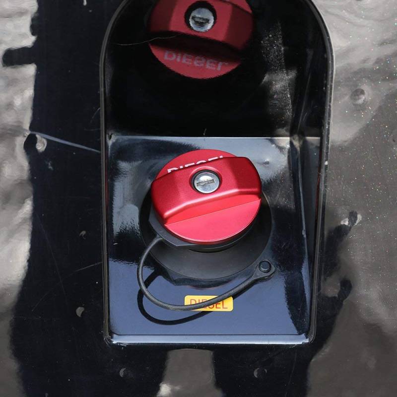 TOP-AUTO Auto-Aluminium-Tankdeckel-Aufkleber für Defender 110 90, Autozubehör (rot) von Topauto