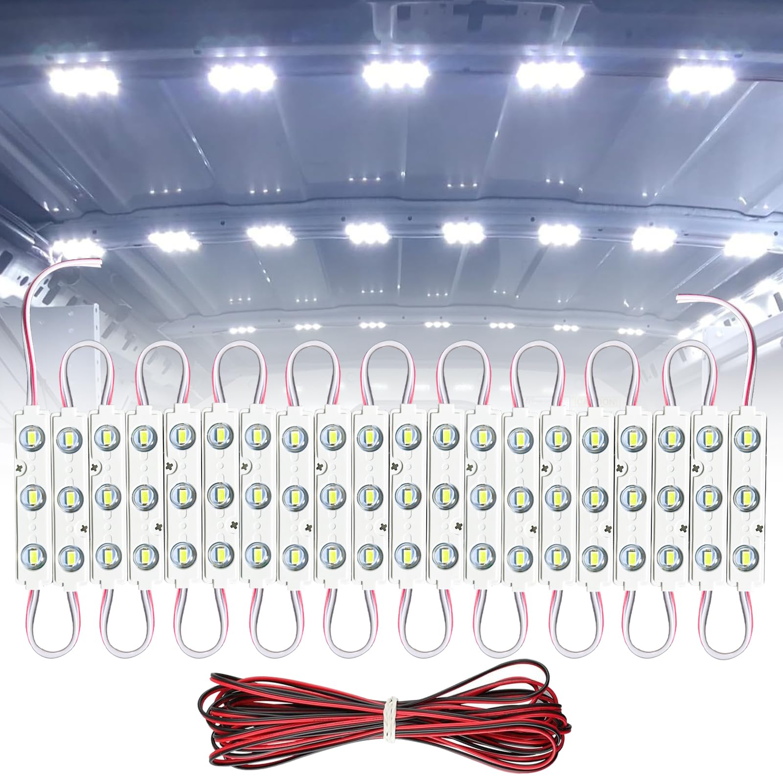 Topcloud 60 LEDs 12V Van Innenraum Licht Auto Deckenleuchten Kit, Super helle Beleuchtung Lampe für Van RV LKW Auto Fahrzeug Boote Caravans Anhänger LKW Fracht Transit Bus von Topcloud