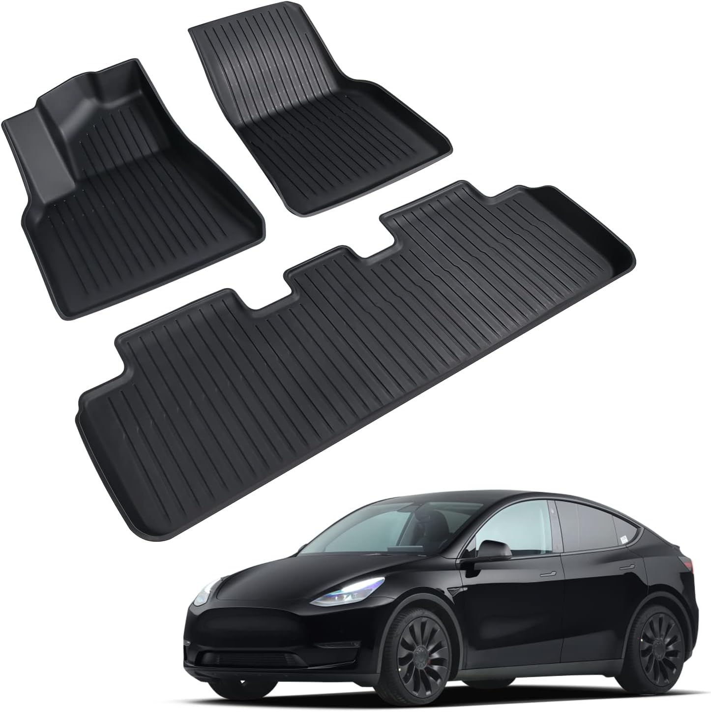 topfit Tesla Model Y Fußmatten mit Allwetter TPE Umweltfreundliche Fußmatten für Tesla Model Y Zubehör 2021 2022 2023 2024 von Topfit