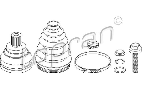 Gelenksatz, Antriebswelle Vorderachse radseitig Topran 108 111 von Topran