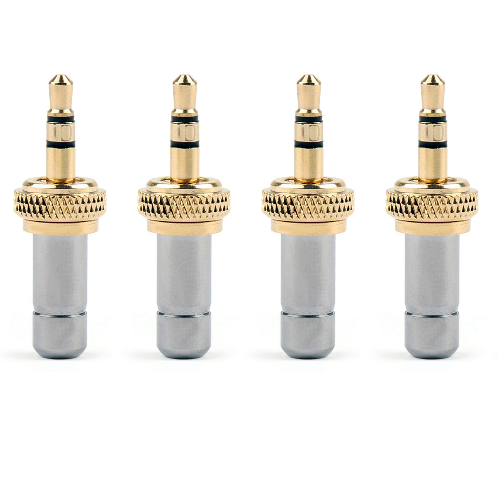 Topteng Mini-Stereo-Klinkenstecker, 3,5 mm, vergoldet, 3,7 mm Loch für Sennheiser, 4Pcs von Topteng