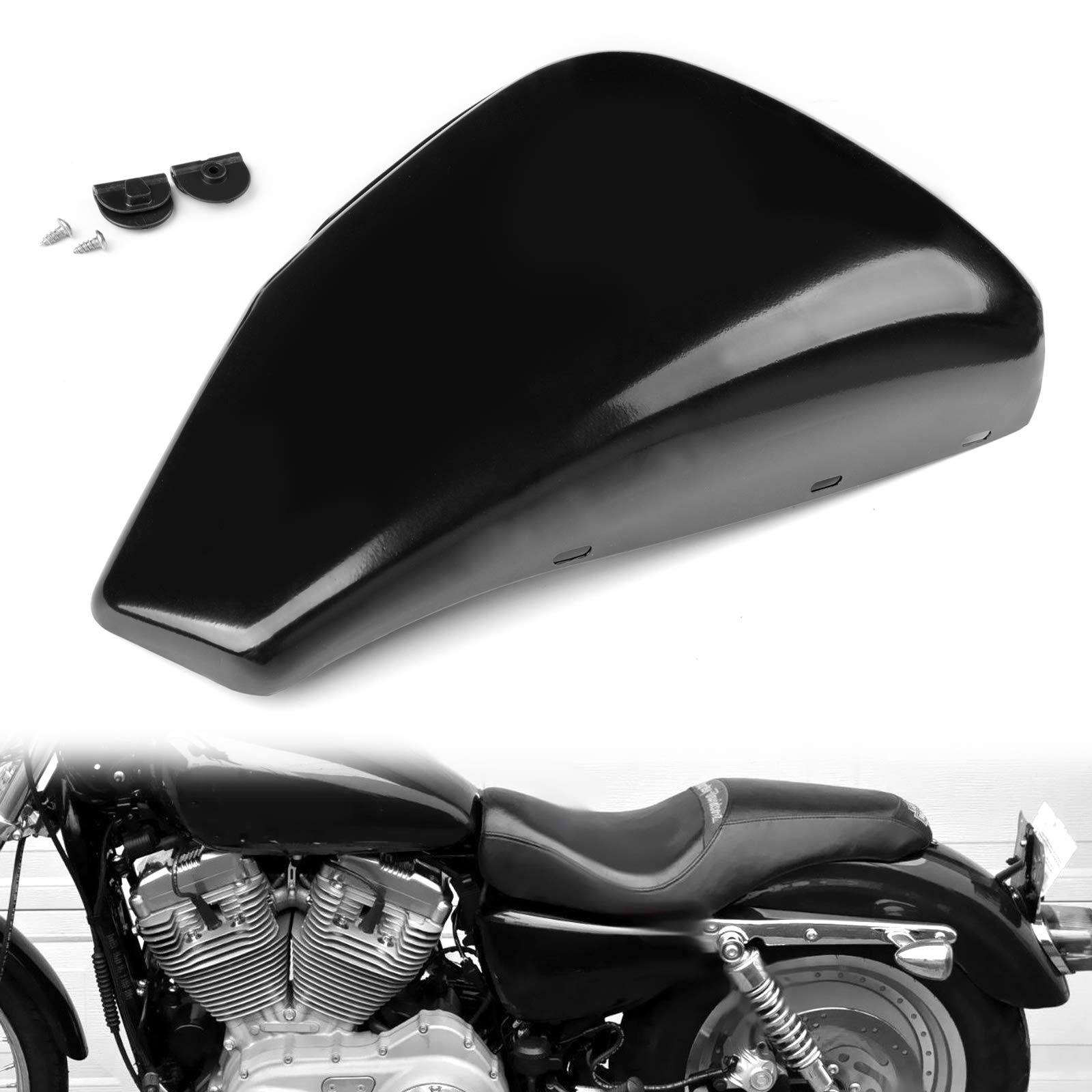 Topteng Motorrad 1 Stück Linke Seite Batterie-Abdeckung für Harley Sportster XL Eisen 883 1200 2004-2013 von Topteng