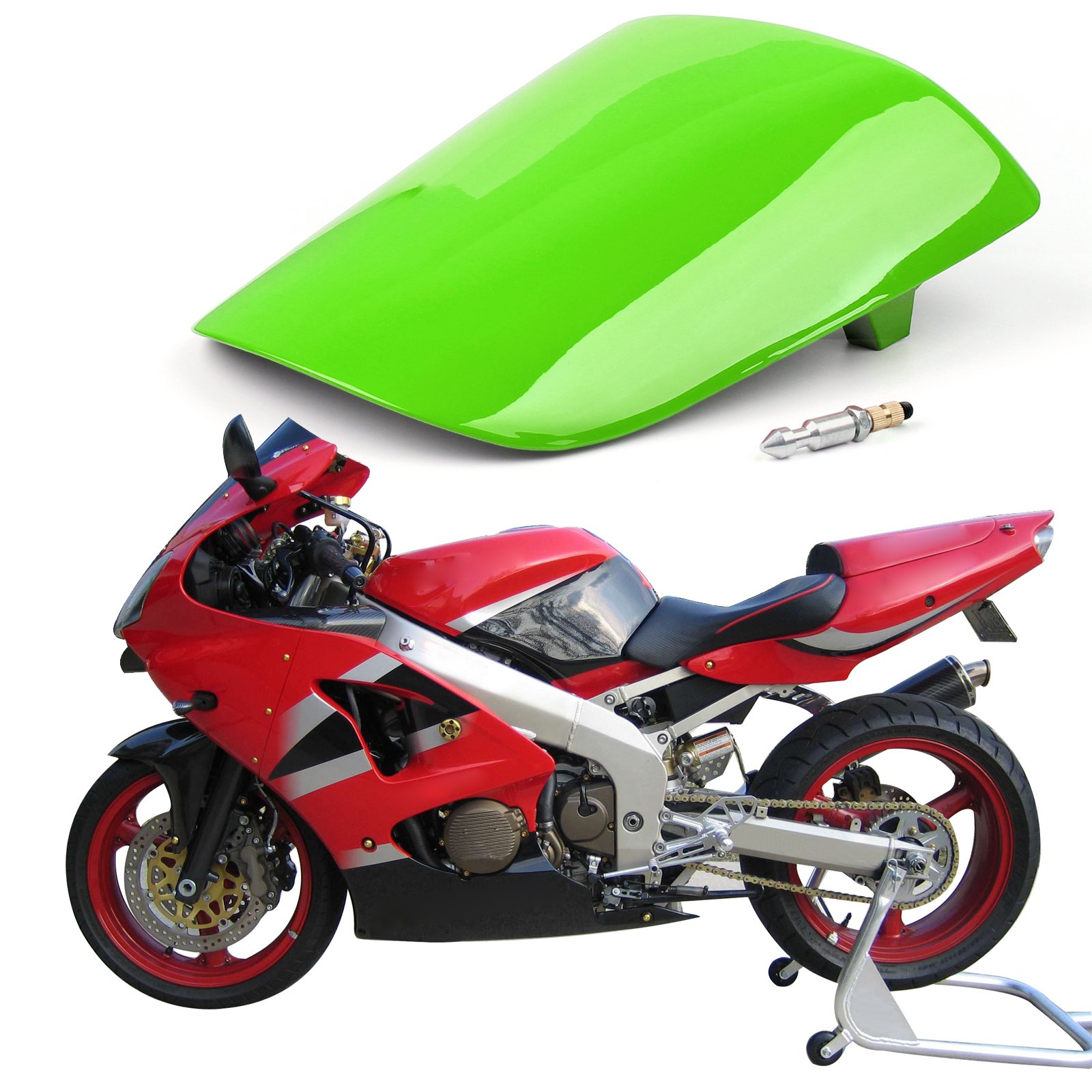 Topteng Motorrad Hinten Sozius-Sitz, Motorrad Fondpassagier Soziusabdeckung ABS Pad Motor Verkleidung Heckabdeckung für Ka-wasaki ZX6R ZX 6R 2000-2002 von Topteng