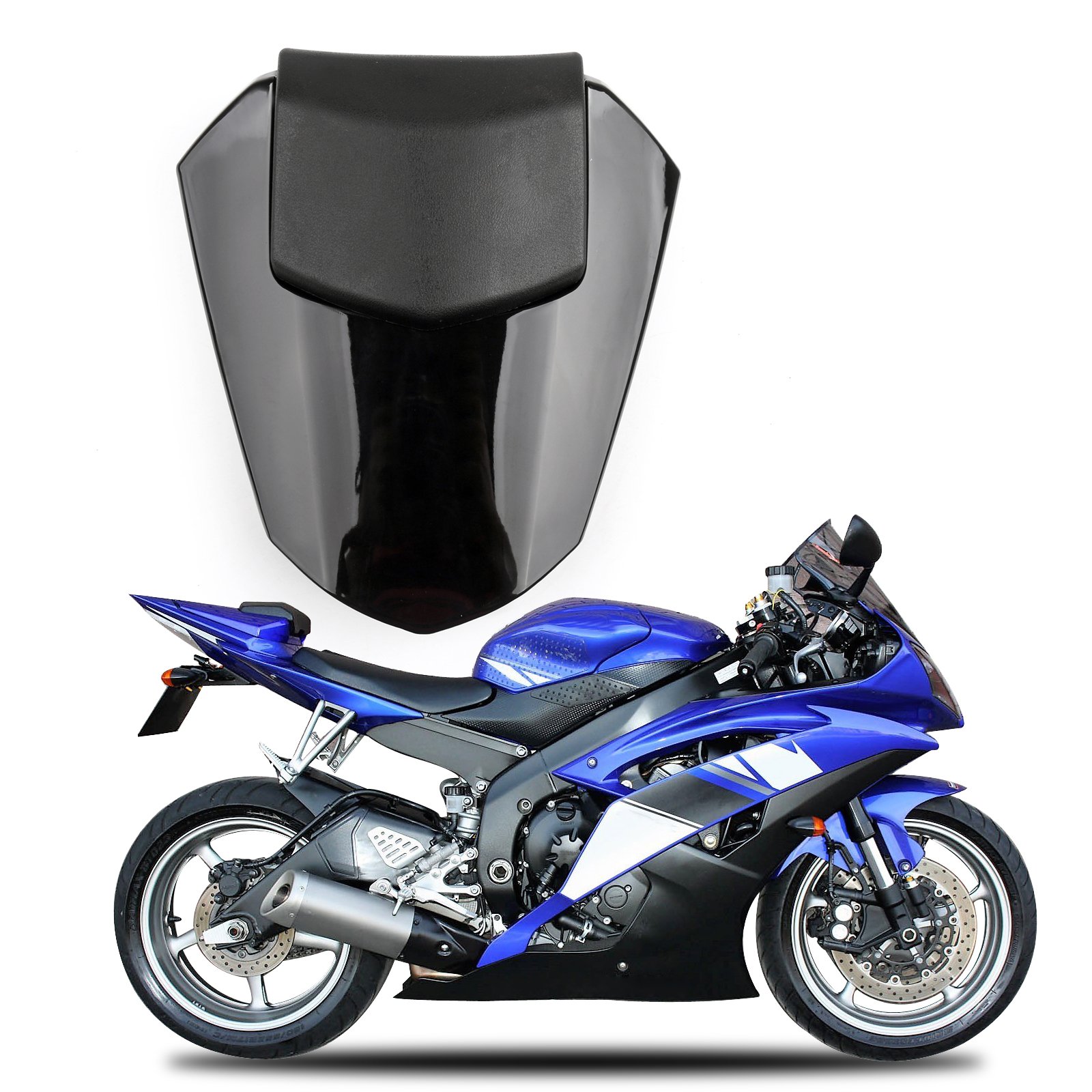 Topteng Motorrad Hinten Sozius-Sitz, Motorrad Fondpassagier Soziusabdeckung ABS Pad Motor Verkleidung Heckabdeckung für Yamaha YZF R6 2008-2016 Fairing von Topteng