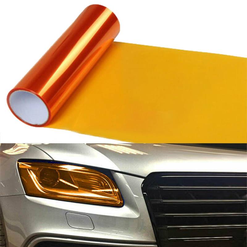 Auto Licht Tönungsfolie Auto Licht Film Aufkleber Scheinwerfer Nebelscheinwerfer getönte Farbfolien Aufkleber Auto Rauchfolie Aufkleber Abdeckung(Orange,30x150CM) von Torcarvh