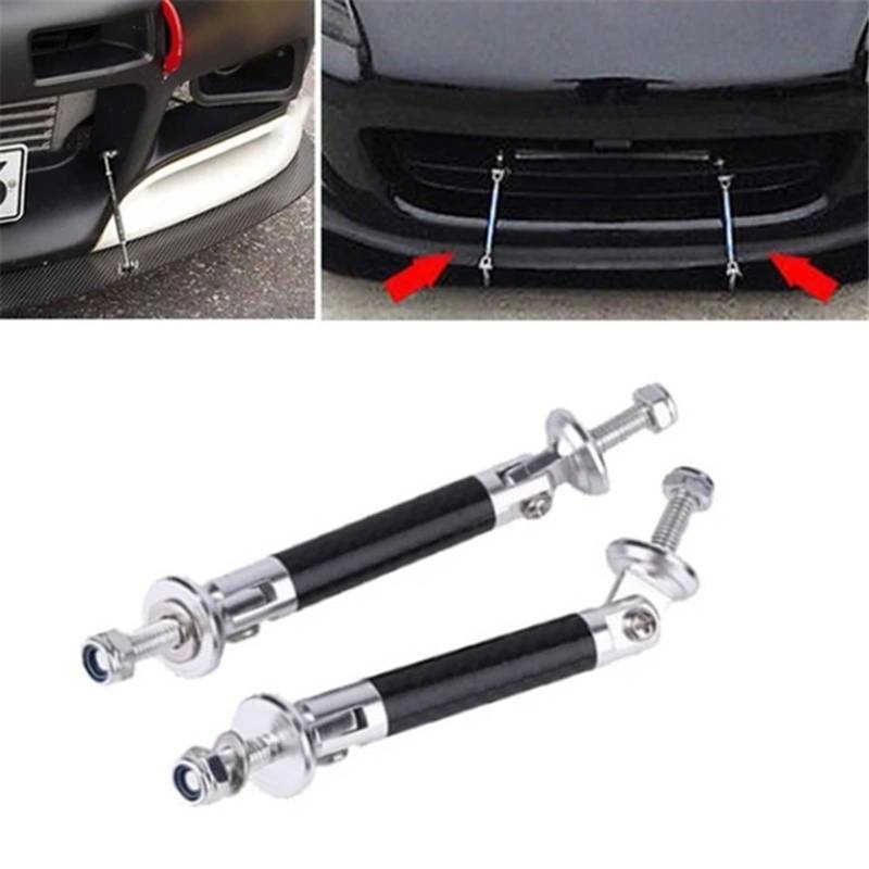 Torcarvh 2 STÜCKE Auto Splitter Stützstrebe Auto Front Heckrahmen Stoßstangenlippenschutz Strebe 45MM 177 Zoll Schutzstangen Stützstangen Kohlefaser Auto Stoßstangenbefestigungshebel Kits (Silber) von Torcarvh