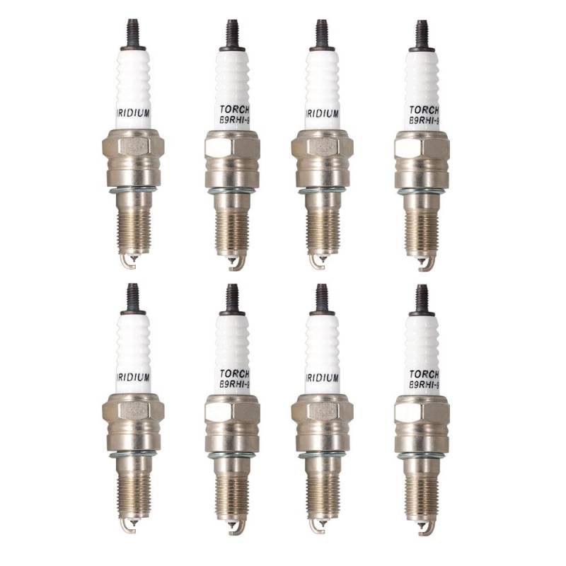 TORCH 8pcs Iridium Zündkerzen B9RHI-9 Ersetzen für NGK IMR9C-9HES,für NGK CR9EH-9, für TO YOTA 90098-77111 Zündkerzen, für SU ZUKI 99000-79K24-H27, für DAI HATSU 99906-910X9-022, OEM von Torch