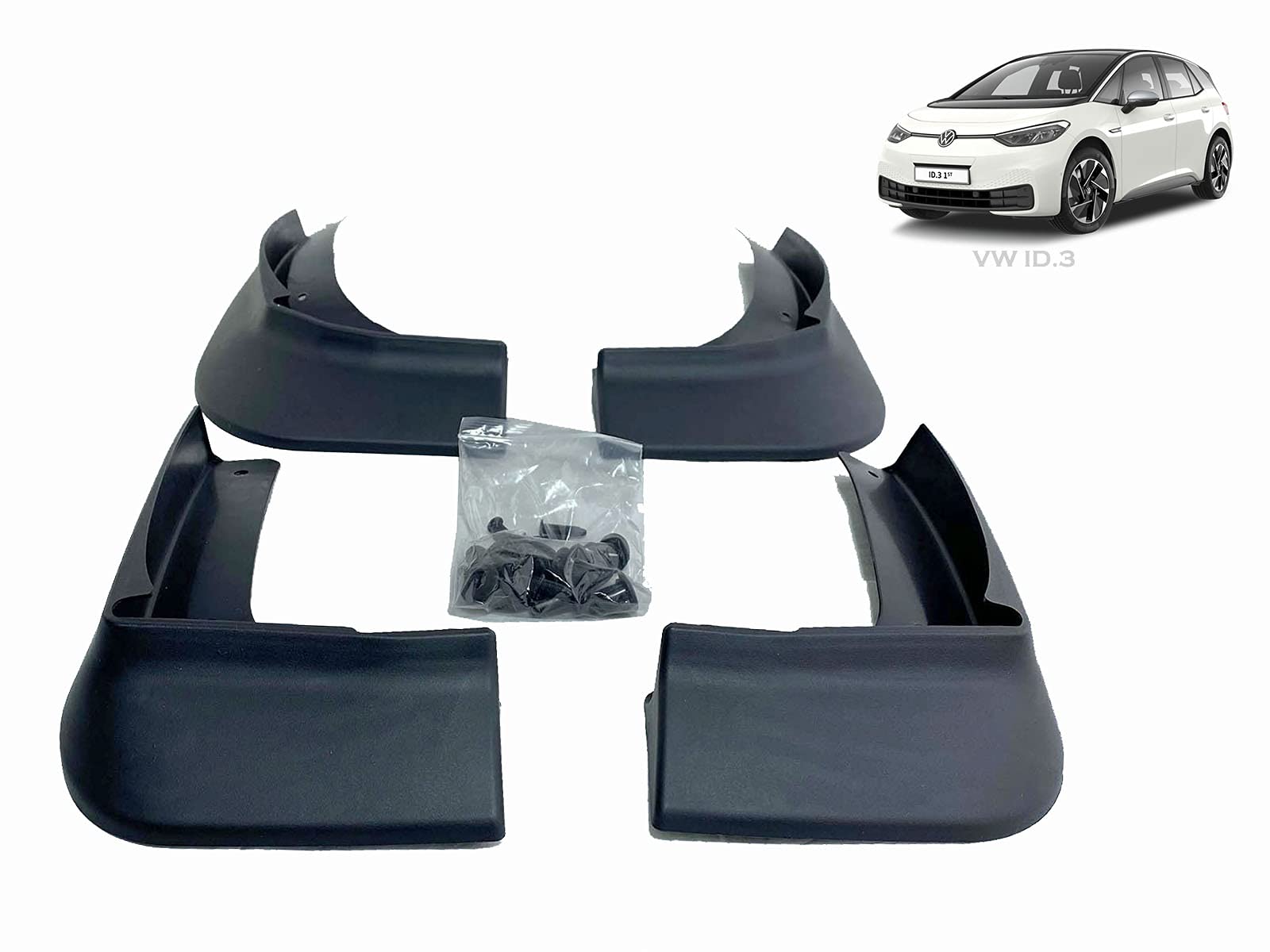 Torque Alliance Kompatibel für Volkswagen ID3(VW ID.3),Schmutzfänger,Spritzschutz,4 Stück,ABS,Protect Paint,Dirt Proof, Keine Bohrung,passen 2019,2020,2021 VW ID.3 von Torque Alliance