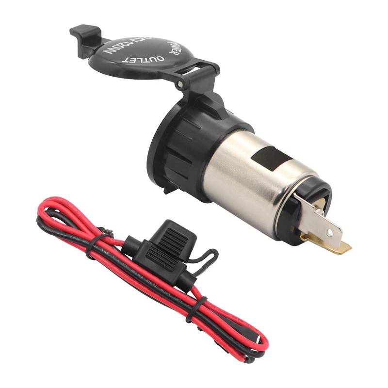 Torribala 12V 24V 120W Steckdose wasserdichte Versorgung für Motorrad Steckdosen Stecker mit 60CM Sicherung & Draht von Torribala