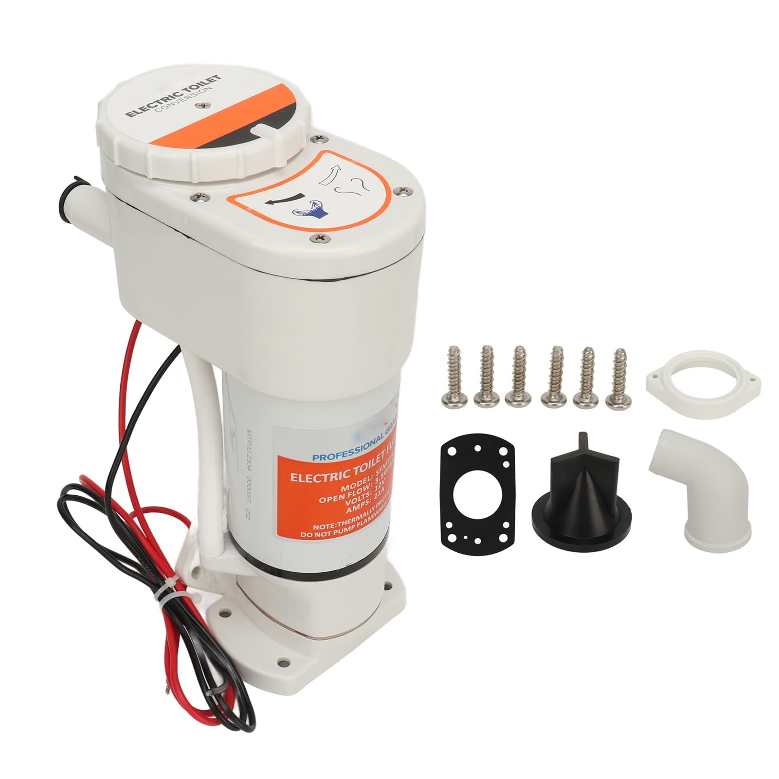 Torvex Electric Toilet Pumpe Marine Conversion Kit Selbst -Priming -Abfallentladungseinheit für Boot manuelle Toilette Austausch (12V 21A Maximum Flow Rate: 5.5 GPM/20.8 LPM) von Torvex
