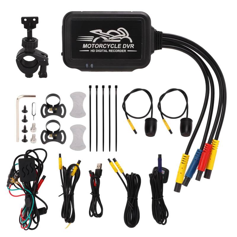 Torvex Motorrad -Armaturenbrett Cam, Dual Objektivantriebsrekorder 1080p HD IP67 wasserdichtes Kamerasystem Universal Parkplatz Monitor von Torvex